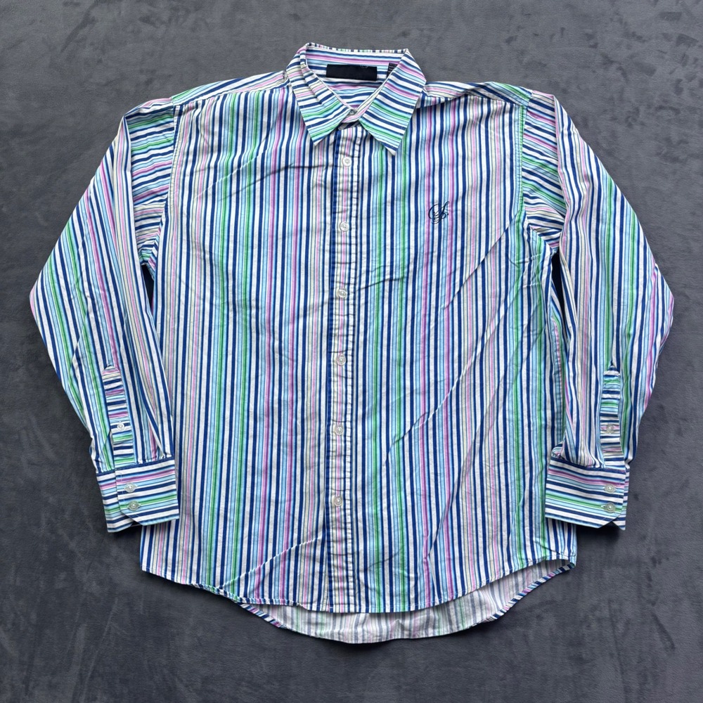 Southpole Signature Series Mens L Multicolor Striped Cotton Button Down Shirt